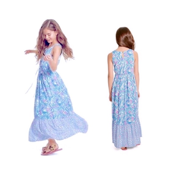 Lilly Pulitzer for Target Other - NEW Youth XL My Fans
Shell Print Blue & Pink Waist Tie Maxi...